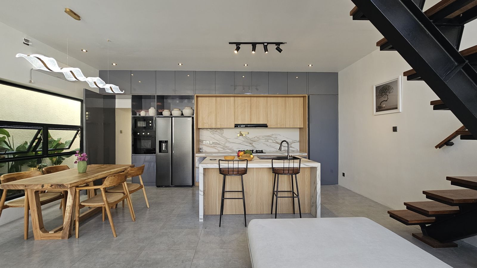 The kitchen at La Tiara Canggu, built